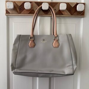 Kate Spade Light Gray and Tan Tote Bag